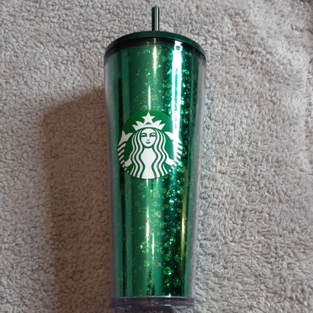 NWT Starbucks Holiday 2019 Green Sparkly Tumbler